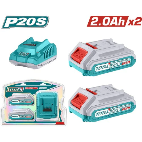 Kit 2 Baterías + Cargador 20V TOTAL